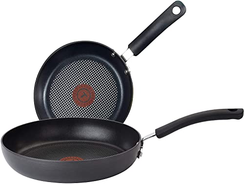 Tfal Ultimate Hard Anodized 2Piece Scratch Resistant Titanium Nonstick ThermoSpot PFOA Free 1012Inch Cookware Set Gray E765S274