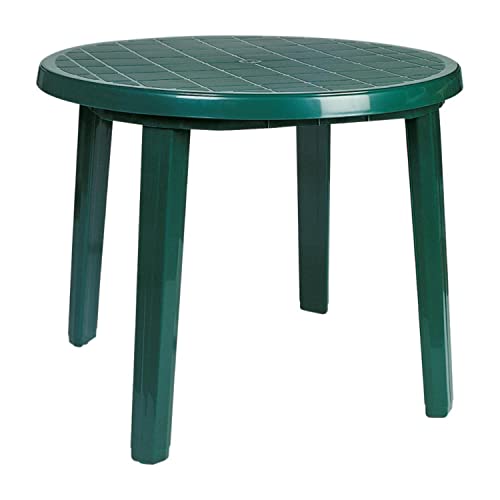 Compamia Ronda 355 Round Resin Patio Dining Table in Green Commercial Grade