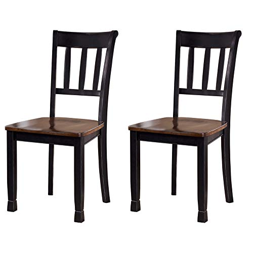 Signature Design by Ashley Owingsville Modern Farmhouse Dining Room Side Chair Set of 2 Black and Brown