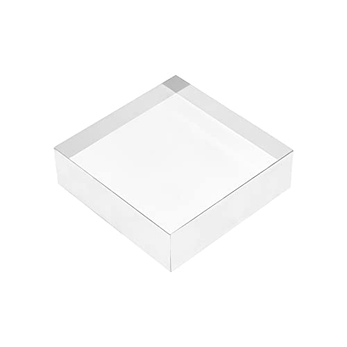 FINGERINSPIRE Clear Polished Acrylic Square Display Block 3 x3 x1 Acrylic Jewelry Display Stand Ring Showcase Display Holder Solid Acrylic Cube Jewelry Display Stands Clear Acrylic Blocks