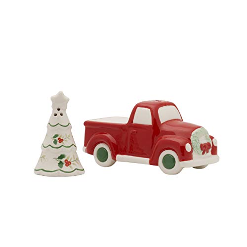 Pfaltzgraff Winterberry Truck and Tree Salt and Pepper Set 2 Piece