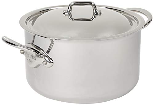 Mauviel Made In France MCook 5 Ply Stainless Steel 64Quart Stewpan with Lid Cast Stainless Steel Handle