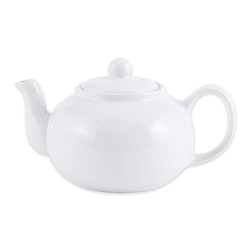 RSVP International Stoneware Teapot Collection Microwave and Dishwasher Safe 16 oz White