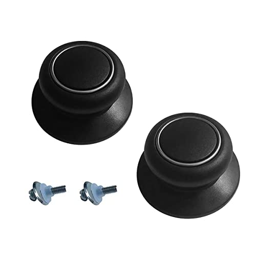 2 Pack Pot Lid Top Replacement Knob Heat Resistant Bakelite Kitchen Pot Lid Handle Replacement Holding Handle Knobs for Casserole Kettle Cover Glass Saucepan Lid PotBlack