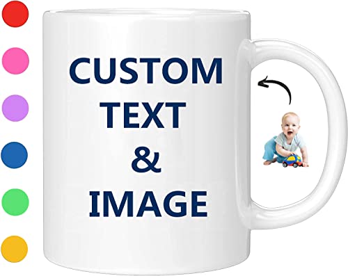Custom Photo Coffee Mug Personalized Mug w Picture Text Name  Personalized Gifts for Boyfriend Girlfriend Best Friend Christmas Gifts Party Favors Mug 11oz White Wholesale