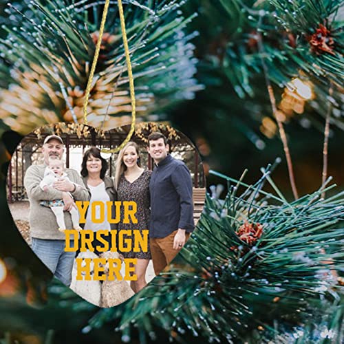 Personalized Photo Christmas Ornament Custom Christmas Ornaments with Names for Christmas Tree Customized Ceramic Xmas Ornament Decoration Gift for Couples Family Birthday Wedding Engagement…