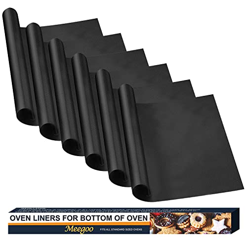 Oven Liners for Bottom of Oven 6 Pack Large Thick Heavy Duty Teflon Oven Mat Set 165x23 Oven Floor Protector Liner Kitchen Friendly Cooking Accessory