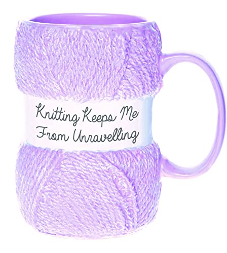 Boxer Gifts Knitting Keeps Me From Unraveling Novelty Knitting Gift Mug  Light Pink Colour With Realistic Yarn Detailing  Amazing Christmas Birthday Or Mothers Day Gift For Her