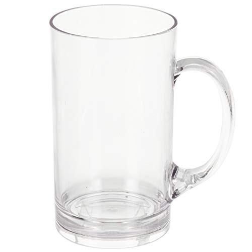 TOYANDONA Beer Mug Glass Clear Acrylic Mugs Drinking Cup Stein Water Cups Beer Drinkware with Handle for Bar Beverages Wine Juice 660ml