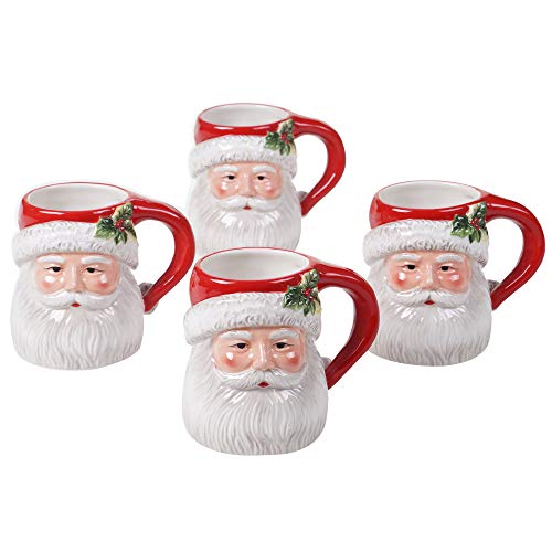 Certified International Magic Of Christmas Santa 14 oz Mugs Set of 4 Multicolored