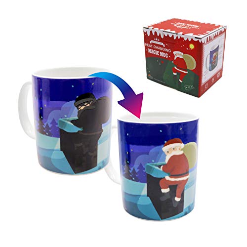 OJBK Heat Changing Coffee Mug  Add Coffee or Tea You Will Find It is Actually The Santa Clause Who Climbed The PipeNot The Thief  11 Ounce Funny Coffee Mug  Perfect Christmas Mug with Fun Box