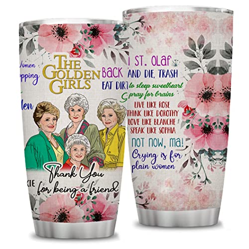 20 oz Golden Girls Tumbler Cups with Lid  Stainless Steel Double Wall Insulated Tumblers Travel Coffee Mug Birthday Christmas Gifts For Women