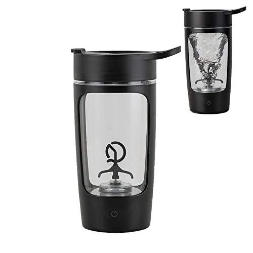Daasigwaa Electric Shaker Bottle  22oz Rechargeable Self Stirring Cup  Bpa Free  Tritan  For Protein Vortex Portable Mixer Powerful Battery Blender Bottles Auto Mixing Mug For Coffee(Black)