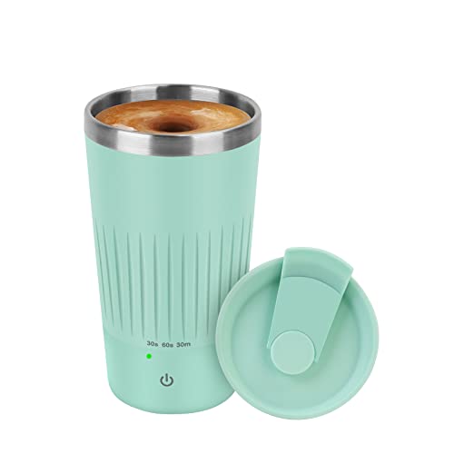 VAlinks Self Stirring Coffee Mug  Rechargeable Stainless Steel Auto Self Mixing Cup with Lid 400ml135oz Coffee Travel Mugs To Stir Coffee Mixed Milk Tea for Women Men Office Car Use Light Green