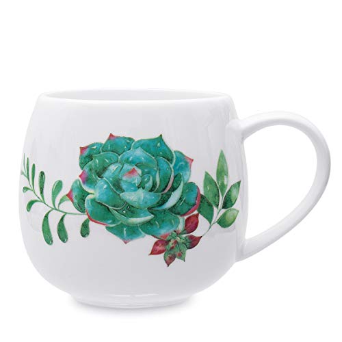 13oz Cute Mugs Bone China Succulent Coffee Mugs Plant Mug Birthday Gifts Christmas Mugs for Women Mom Dad Friends Coworker Boss
