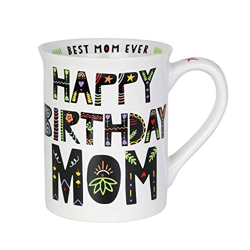 Enesco Our Name is Mud Happy Birthday Mom Cuppa Doodle Coffee Mug 16 oz White