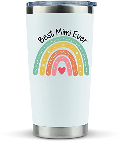 Mimi Gifts Tumbler  20oz Tumbler Mug with Straws  Gift Idea for Grandma Happy Birthday Presents from Granddaughter Grandson Cup Grandchildren