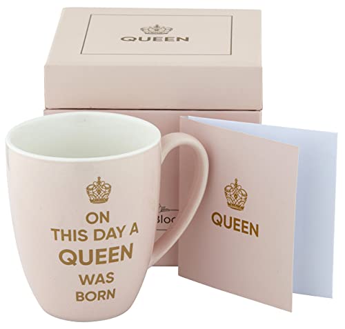 SipnBloom  Queen Coffee Mug Queen Mug Queen Gifts for Women Happy Birthday Gifts for Women Coffee Mugs for Women Birthday Cups for Women Happy Birthday Mug Birthday Gift Mug Pink Coffee Mug 14 Oz