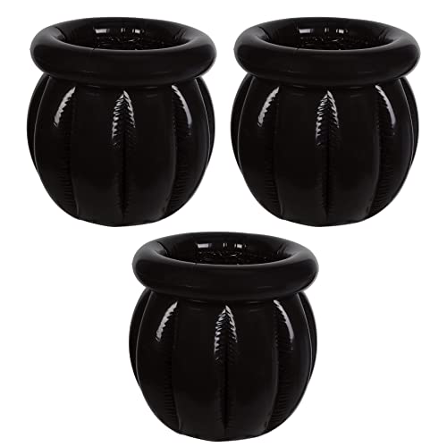 Beistle 3 Piece Novelty Inflatable Cauldron Drink Coolers for Halloween Party Beverage Holders 18 x 22 Black