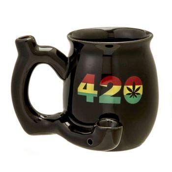 Mugs For Fun FASHION CRAFT CERAMIC COFFEE MUG WITH 420 DESIGN (Black)