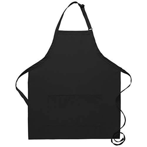 DayStar Apparel 212 Bib Apron w Center Divided Pocket Black