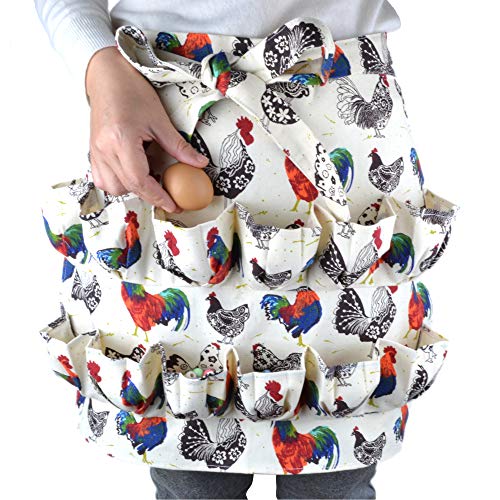 Eggs Collecting Gathering Holding Apron for Chicken Hense Duck Goose Eggs Housewife Farmhouse Kitchen Home Workwear (AdultUnisex)