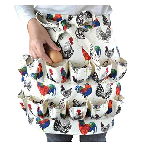 melupa Eggs Collecting Apron with 12 PocketsUnisex Gathering Egg Apron for Chicken Hense Duck Goose EggsOne Size