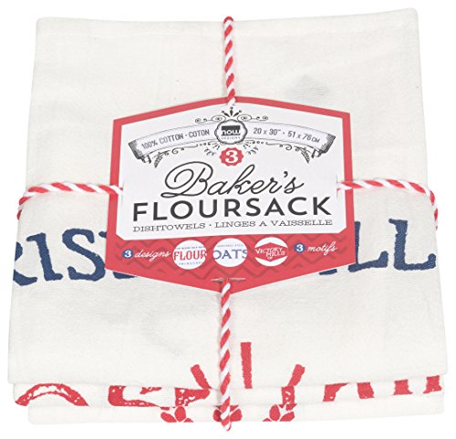 Now Designs Bakers Floursacks Set of Three Dry Goods