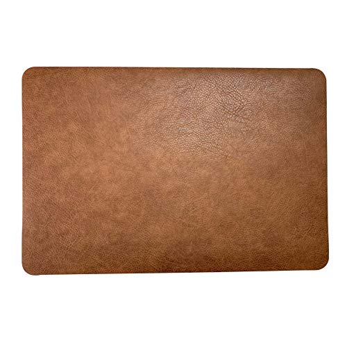 Trendy Moon Faux Leather Placemats Set of 6PU Waterproof Reversible Table Mats Heat Resistant NonSlip Washable for Kitchen Dining TableConference Table (Set of 6 Coffee)