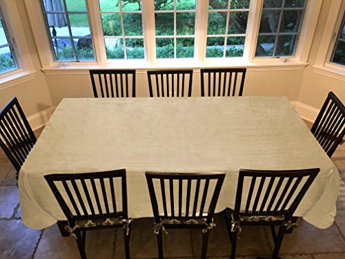 LAMINET Stitched Edge Drop Tablecloth  Basketweave (Beige)  Oblong  Fits Tables up to 60 x 90