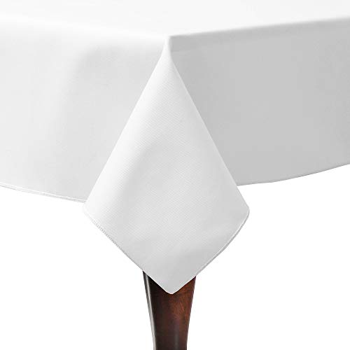 Ultimate Textile PolyCotton Twill 60 x 90Inch Rectangular Tablecloth White