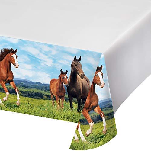 Creative Converting Wild Horse Plastic Tablecloth 1 ct Multicolored 54 in x 102 in 1 ct