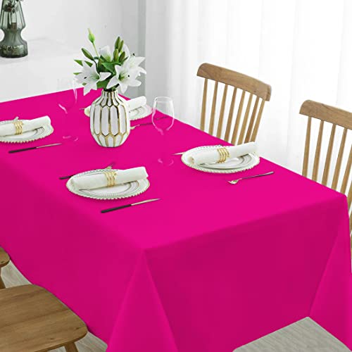 Eventex Rectangle Tablecloth  60 x 126 Inch  Fuchsia Rectangular Table Cloth for 8 Foot Table in Washable Polyester  Great for Buffet Table Parties Holiday Dinner Wedding  More