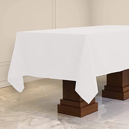 Kadut Rectangle Tablecloth (60 x 126 Inch) White Rectangular Tablecloth for 8 Foot Table  Heavy Duty Washable Table Cloth for Dinner Parties Weddings  WrinkleResistant Dining Table Cover