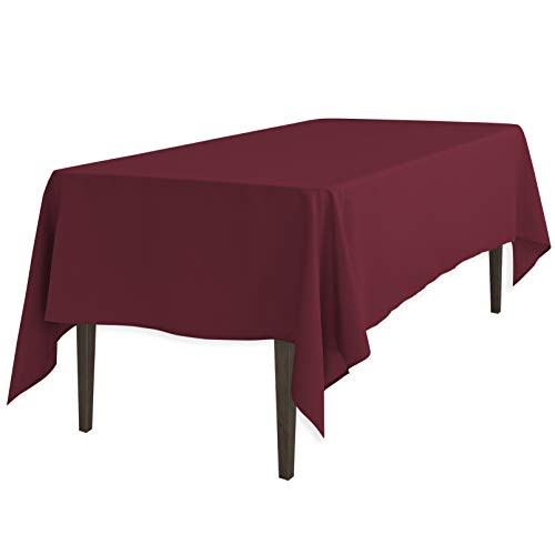 LinenTablecloth 60 x 126Inch Rectangular Polyester Tablecloth Burgundy