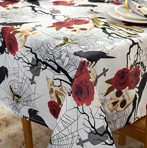 Printed Halloween Tablecloth Romantic Collection  Wrinkle Free Table Cloth for Halloween Decorations Dinner Parties and Scary Movie Nights (Creepy Chic 60 x 120 Inch Rectangle)