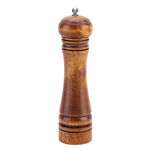 Oak Wood Spice Pepper Mills  Pepper and Salt Grinders Pepper Shaker with Ceramic Grinding Mechanism Adjustable Coarseness  8 inches