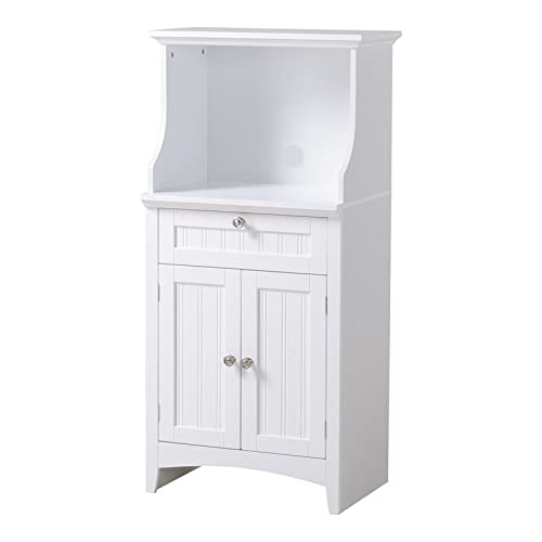 American Furniture Classics OS Home and Office MicrowaveCoffee Maker Utility Cabinet Kitchen cart White