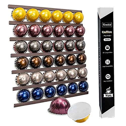 Coffee Pod Holder 10 Pack Coffee Pod Counter Storage Strips Saving Space Compatible with Keurig Kcups Nespresso and Dolce Gusto Pod Storage DIY Office Kitchen Counter Organizer