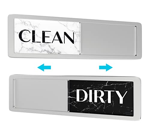 Dishwasher Magnet Clean Dirty Sign Strong Clean Dirty Magnet for Dishwasher Universal Dirty Clean Dishwasher Magnet Indicator for Kitchen Organization Slide Rustic Marble Black and White Granite
