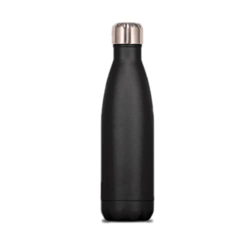 Insulated Flask Bottle  Powder Coated  25 Oz  Triple Layer Copper Insulation  188 Stainless Steel  Car Cup Holder Friendly  Ergonomic Grip Design  12 H Hot and 24 H Cold Black