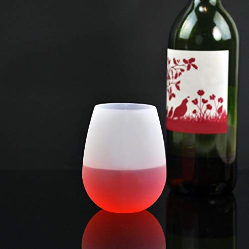 Silicone Wine Glasses Set of 2pcs  Outdoor Camping Unbreakable Silica gel red wine glass Foldable Shatterproof Party Cups for Outdoor Travel， Picnic Beach Pool etc (Transparent)