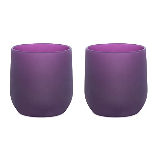 Silipint 12Ounce Unbreakable Silicone Wine Glasses Reusable and Shatterproof Wine Tumblers for Parties Camping Beaches and Boats Stemless Silicone Wine Cups Purple Haze Pack of 2