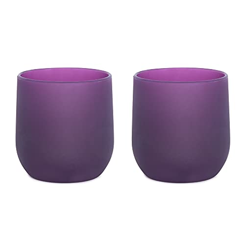 Silipint 12Ounce Unbreakable Silicone Wine Glasses Reusable and Shatterproof Wine Tumblers for Parties Camping Beaches and Boats Stemless Silicone Wine Cups Purple Haze Pack of 2