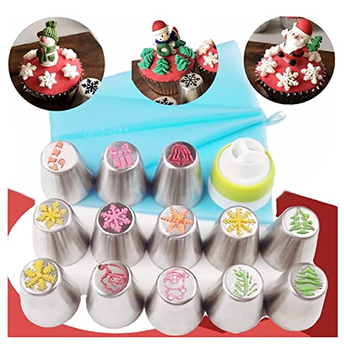 Christmas Flower Frosting Tip Nozzles Ypfxvk 1 Pcs Xmas Tips Supplies for Cookie CupcakeCake Decorating Supplies Cake Decorating Tips Icing Piping Tips for Baking Cupcake Birthday Party