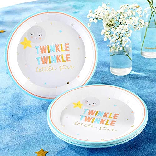 Kate Aspen Twinkle Twinkle 9 in Premium Decorative Paper Plates  Party Supplies (350 GSM weight Set of 16)  Perfect for Baby Showers and Birthdays