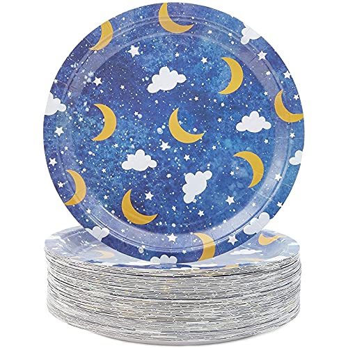 Twinkle Star Plates for Baby Shower Parties (9 Inches 80 Count)