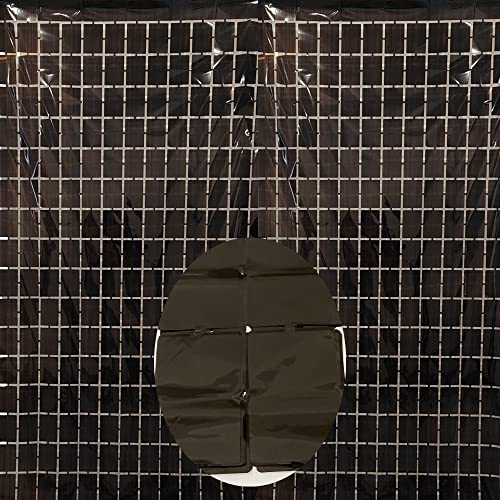 2 Pcs Black Foil Fringe Square Curtain Party DecorationsSequin Square Curtain Photo Backdrop Props Suitable for Birthday Party Bachelorette Engagement Christmas New Years Decor (33 x 66 Ft)
