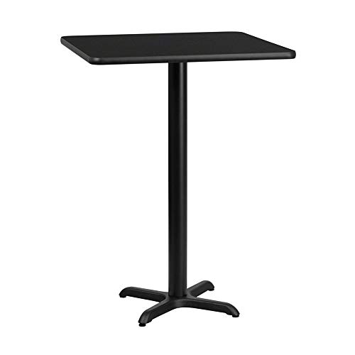 Flash Furniture 30 Square Black Laminate Table Top with 22 x 22 Bar Height Table Base