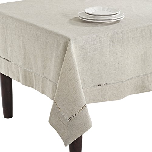 SARO LIFESTYLE 731 Toscana Tablecloths 65 by 140Inch Oblong Natural